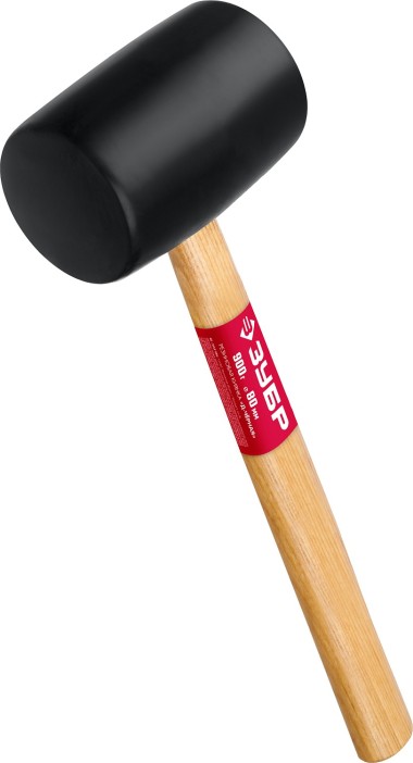 Киянка ЗУБР &quot;МАСТЕР&quot; резиновая с деревянной ручкой, 900 г, чёрная 2050-90_z02 — Официальный партнер ЗУБР в России