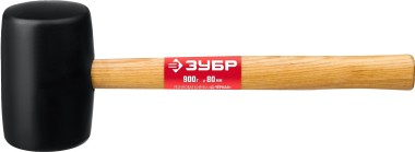 Киянка ЗУБР &quot;МАСТЕР&quot; резиновая с деревянной ручкой, 900 г, чёрная 2050-90_z02 — Официальный партнер ЗУБР в России