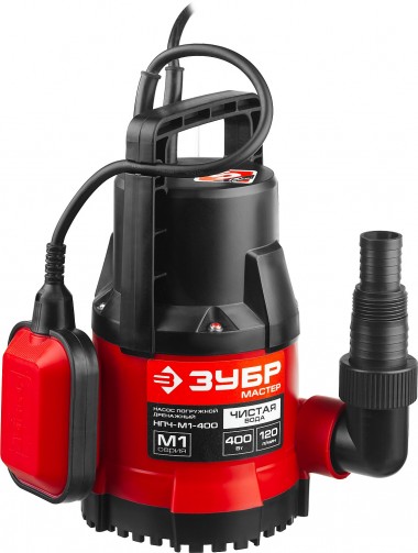 ЗУБР 400 Вт, дренажный насос с минимальным уровнем откачки (НПЧ-М1-400) — Официальный партнер ЗУБР в России
