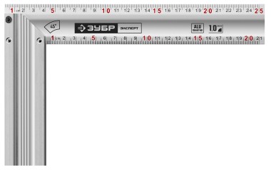 Жесткий столярный угольник ЗУБР 250 мм, с усиленным алюминиевым полотном, 34392-25 Профессионал — Официальный партнер ЗУБР в России