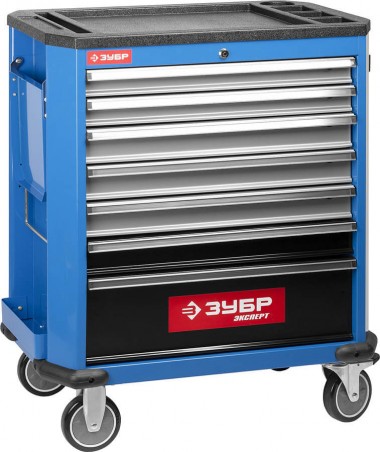 Тележка инструментальная ЗУБР &quot;ЭКСПЕРТ&quot;, 7 ящиков, 730x475x910мм — Официальный партнер ЗУБР в России