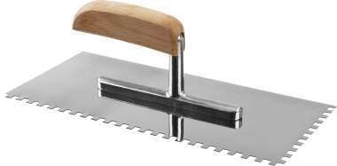 Гладилка штукатурная ЗУБР 130x280 мм, 6х6 мм, нержавеющая, деревянная рукоятка, 0806-06_z01 Профессионал — Официальный партнер ЗУБР в России