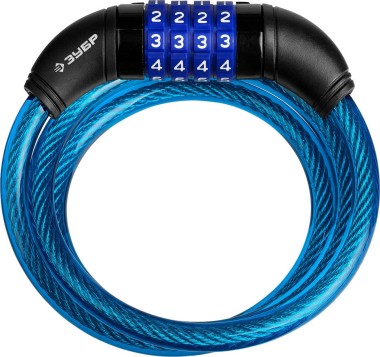 Замок тросовый ЗУБР 950 мм, 10 мм цинковый сплав, кодовый, 37262-95_z01 Профессионал — Официальный партнер ЗУБР в России