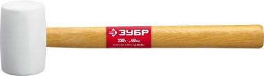 Киянка ЗУБР &quot;МАСТЕР&quot; резиновая белая, с деревянной ручкой, 230г, 20511-230_z02 — Официальный партнер ЗУБР в России