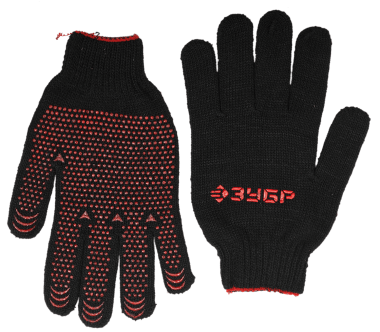 Перчатки утепленные, 7 класс, трикотажные, с защитой от скольжения, L-XL, ЗУБР Мастер 11462-XL — Официальный партнер ЗУБР в России
