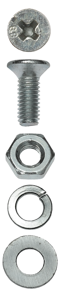 Винт (DIN965) в комплекте с гайкой (DIN934), шайбой (DIN125), шайбой пруж. (DIN127), M6x50мм, 7шт, ЗУБР фото 1 — Официальный партнер ЗУБР в России