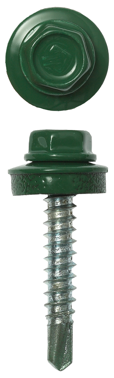 Саморезы СКД кровельные, RAL 6002 зеленый лист, 38 х 4.8 мм, 1 600 шт, для деревянной обрешетки, ЗУБР Профессионал — Официальный партнер ЗУБР в России