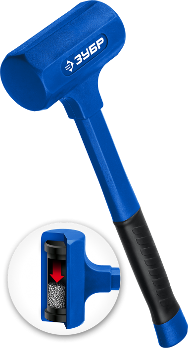 Безынерционный молоток ЗУБР БМО облитый эластомером, 1350 г, 57 мм, 2049-1350 — Официальный партнер ЗУБР в России