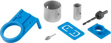 Набор с пластиковыми шаблонами и кольцевыми пилами 25, 54мм, для врезания замков, 7 пред, ЗУБР — Официальный партнер ЗУБР в России