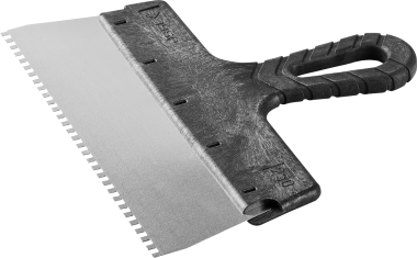 Шпатель ЗУБР &quot;МАСТЕР&quot; ФАСАДНЫЙ, нержавеющее полотно, 250мм, зуб 4х4мм — Официальный партнер ЗУБР в России