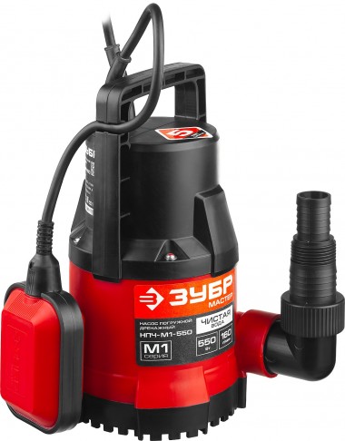 ЗУБР 550 Вт, дренажный насос с минимальным уровнем откачки (НПЧ-М1-550) — Официальный партнер ЗУБР в России