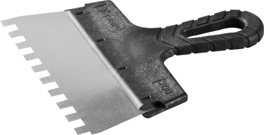 Шпатель ЗУБР "МАСТЕР" ФАСАДНЫЙ, нержавеющее полотно, 200мм, зуб 10х10мм &mdash; Официальный партнер ЗУБР в России