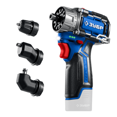 ЗУБР КОМБИ, 12 В, 45 Нм, 3 насадки-патрона, без АКБ, бесщеточная дрель-шуруповерт, Профессионал (DB-125) &mdash; Официальный партнер ЗУБР в России