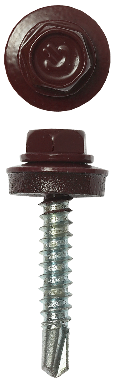 Саморезы СКД кровельные, RAL 3005 темно-красный, 38 х 4.8 мм, 1 600 шт, для деревянной обрешетки, ЗУБР Профессионал — Официальный партнер ЗУБР в России