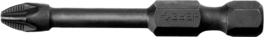 Биты ЗУБР &quot;ПРОФИ&quot; Pozidrive, тип хвостовика E 1/4&quot;, PZ2, 50мм, 2шт, на карточке — Официальный партнер ЗУБР в России