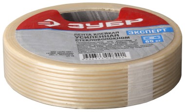 Клейкая лента (скотч) ЗУБР 25 мм х 50 м, однонаправленная, усиленная стекловолокном, 12071-25-50 — Официальный партнер ЗУБР в России