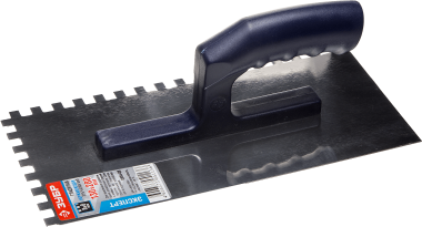 Гладилка ЗУБР нержавеющая с пластиковой ручкой, зубчатая, 8х8мм — Официальный партнер ЗУБР в России