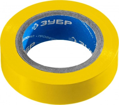 ЗУБР Электрик-10 Изолента ПВХ, напряжение до 6000В, не поддерживает горение, 10м, (0,13х15мм), желтая, 1233-5_z02 — Официальный партнер ЗУБР в России