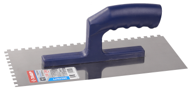 Гладилка ЗУБР нержавеющая с пластиковой ручкой, зубчатая, 6х6мм — Официальный партнер ЗУБР в России