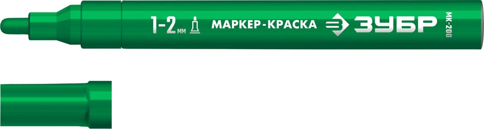 ЗУБР МК-200 1 мм, круглый, зеленый, маркер-краска, Профессионал (06326-4) фото 1 &mdash; Официальный партнер ЗУБР в России