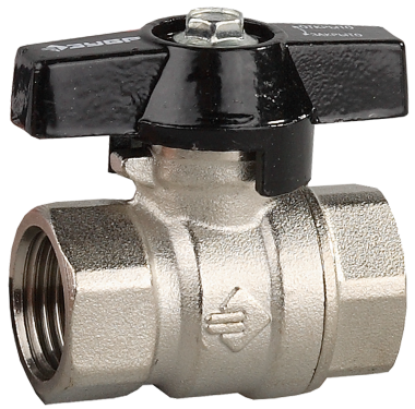 Кран шаровой ЗУБР полнопроходной &quot;мама-мама&quot;, бабочка, хромиров латунь, 1&quot; — Официальный партнер ЗУБР в России