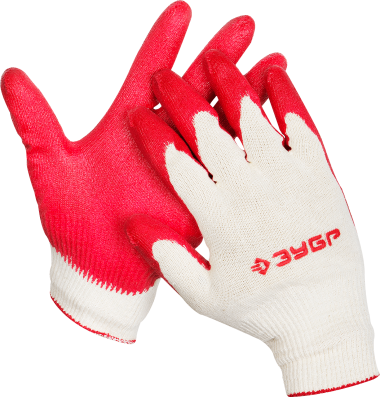 Перчатки ЗУБР &quot;МАСТЕР&quot; трикотажные, х/б, обливная ладонь из латекса, S-M — Официальный партнер ЗУБР в России