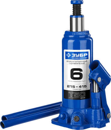 Домкрат гидравлический бутылочный T50, 6т, 215-415мм, в кейсе, ЗУБР Профессионал 43060-6-K_z01 — Официальный партнер ЗУБР в России