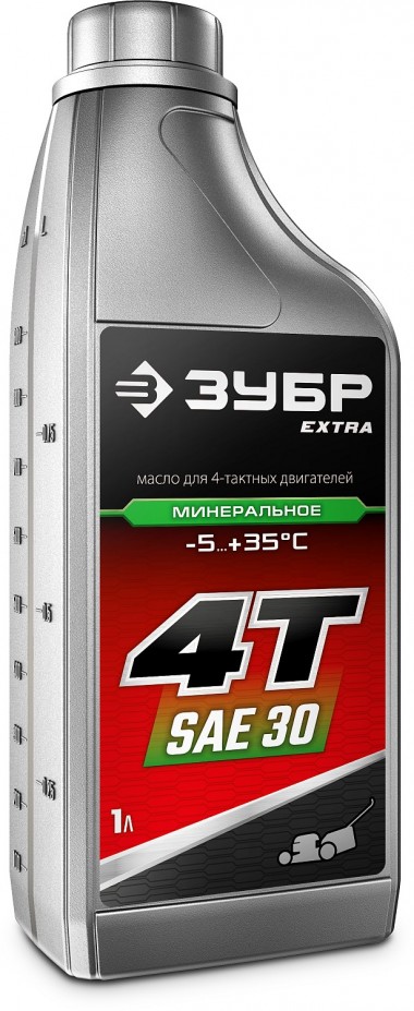 Минеральное масло для 4-тактных двигателей ЗУБР EXTRA 4Т-30, 1 л, 70613-1 — Официальный партнер ЗУБР в России