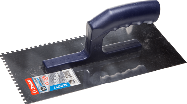 Гладилка ЗУБР нержавеющая с пластиковой ручкой, зубчатая, 4х4мм — Официальный партнер ЗУБР в России