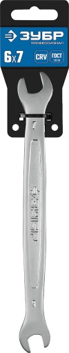 Гаечный ключ рожковый ЗУБР 6х7 мм, Cr-V сталь, хромированный, 27010-06-07_z01 Профессионал фото 2 — Официальный партнер ЗУБР в России