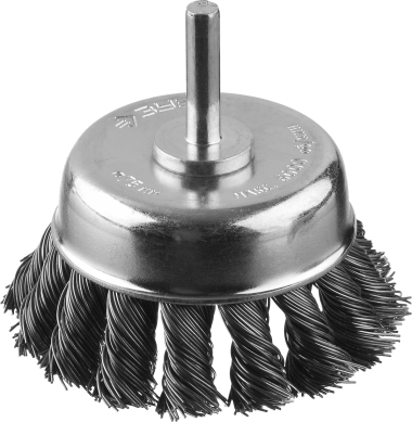 Щетка-крацовка &quot;Зубр&quot;  чашечная для дрели, стальная жгу­ти­ро­ван­ная проволока 0,5мм, 75мм &quot;ПРОФЕССИОНАЛ&quot; 35255-075_z02 — Официальный партнер ЗУБР в России