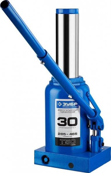 Домкрат гидравлический бутылочный T50, 30т, 285-465мм, ЗУБР Профессионал 43060-30_z01 — Официальный партнер ЗУБР в России