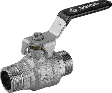 Кран шаровой ЗУБР полнопроходной &quot;папа-папа&quot;, ручка, хромиров латунь, 1/2&quot; — Официальный партнер ЗУБР в России