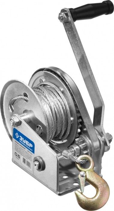 Лебедка ручная барабанная ЗУБР &quot;ПРОФЕССИОНАЛ&quot;, подъемная, тросовая, 0,9т, 8м — Официальный партнер ЗУБР в России