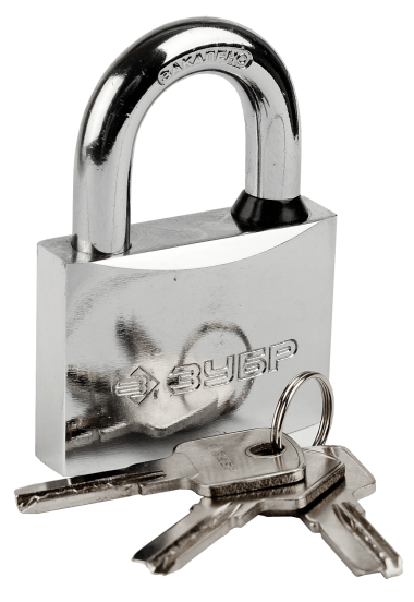 Замок ЗУБР &quot;ЭКСПЕРТ&quot; навесной, стальной корпус, классическая форма, закаленная дужка, 60мм — Официальный партнер ЗУБР в России