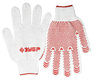 Перчатки ЗУБР &quot;МАСТЕР&quot; трикотажные, 7 класс, х/б, с защитой от скольжения, S-M — Официальный партнер ЗУБР в России