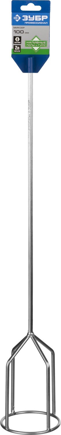 Миксер ЗУБР &quot;ПРОФЕССИОНАЛ&quot; для гипсовых смесей и наливных полов, шестигранный хвостовик, оцинкованный, на подвеске, 100х590мм, 06035-10-59_z02 — Официальный партнер ЗУБР в России
