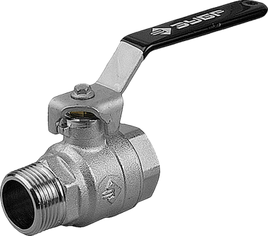 Кран шаровой ЗУБР полнопроходной &quot;мама-папа&quot;, ручка, хромиров латунь, 1/2&quot; — Официальный партнер ЗУБР в России