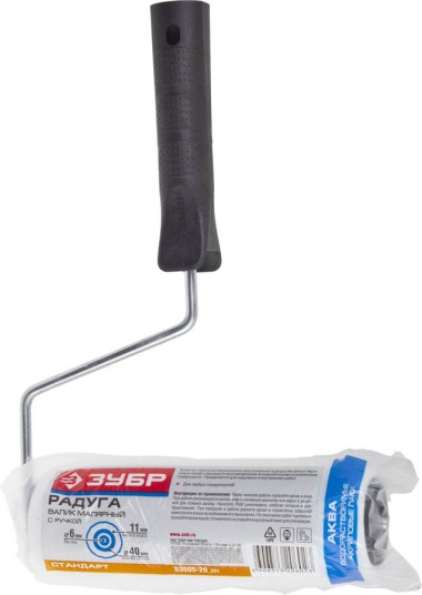 Валик с ручкой поролон ЗУБР 180 мм, ? 44 мм, поролон, 03605-20_z01 — Официальный партнер ЗУБР в России