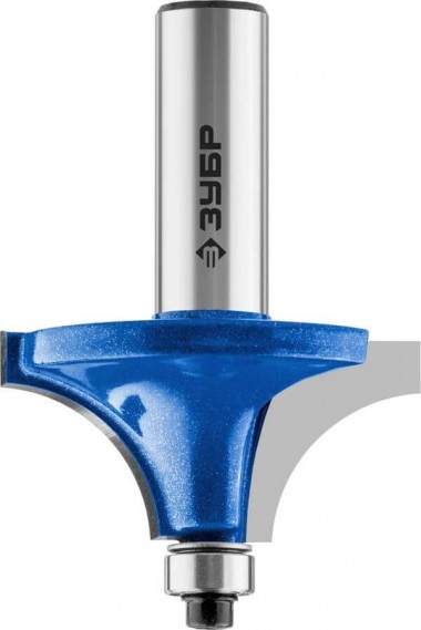 Фреза кромочная калевочная №1, D= 44,5мм, рабочая длина-21,5мм, радиус-15,9мм, хв.-12мм, d-9,5мм, ЗУБР Профессионал — Официальный партнер ЗУБР в России