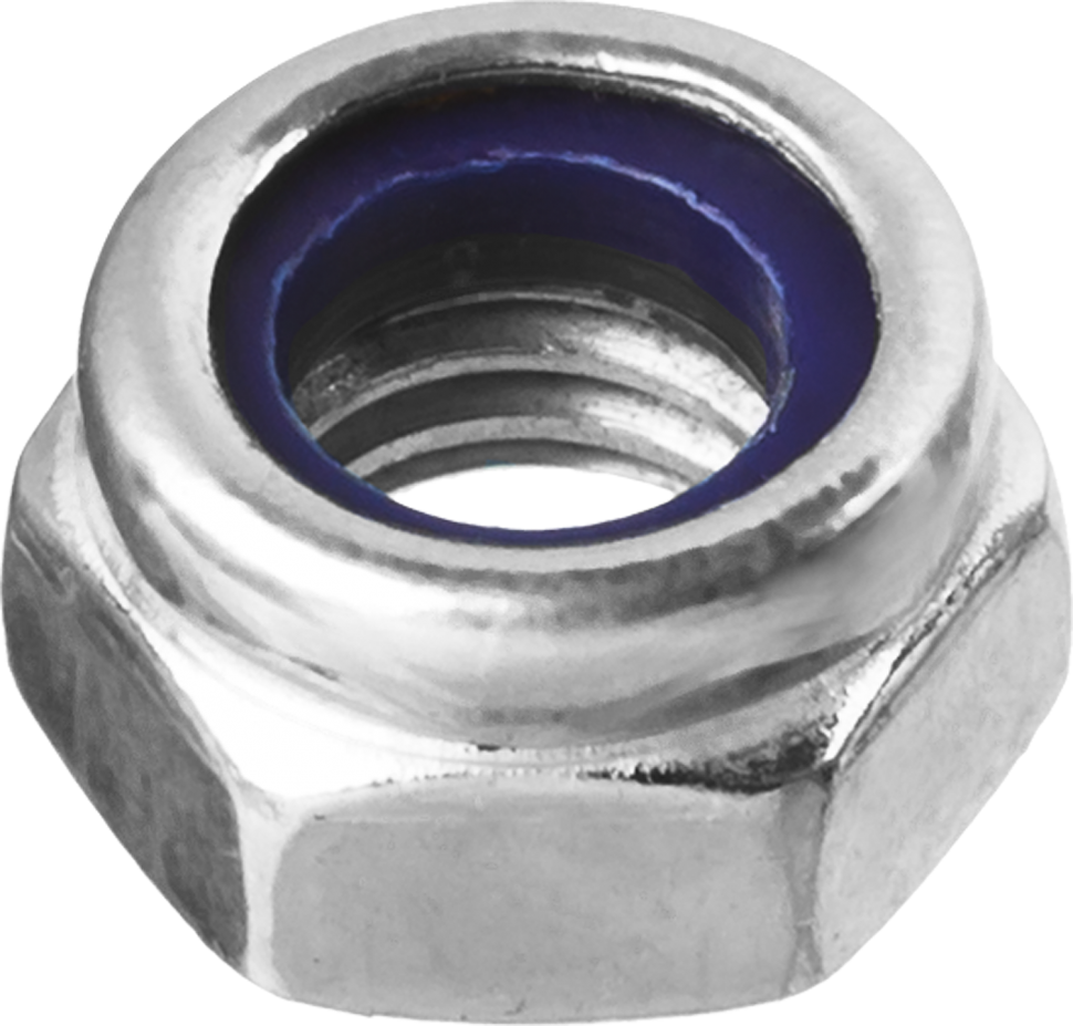 Гайка DIN 985 с нейлоновым кольцом, M6, 16 шт, кл. пр. 6, оцинкованная, ЗУБР фото 1 — Официальный партнер ЗУБР в России