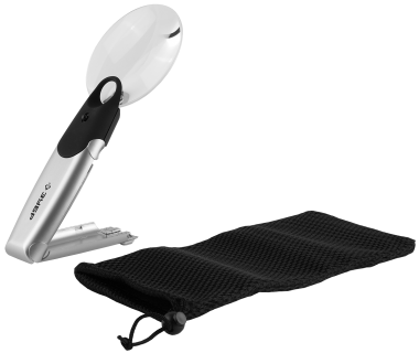 Лупа ЗУБР &quot;МАСТЕР&quot; конструкция-трансформер, светодиодная подсветка, 2-х/6-ти кратное увеличение, диаметр линзы 90мм — Официальный партнер ЗУБР в России