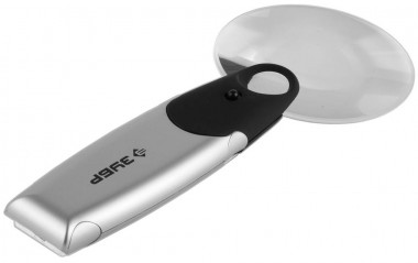 Лупа ЗУБР &quot;МАСТЕР&quot; конструкция-трансформер, светодиодная подсветка, 2-х/6-ти кратное увеличение, диаметр линзы 90мм — Официальный партнер ЗУБР в России