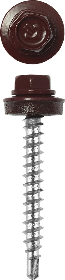 Саморезы СКД кровельные, RAL 3005 темно-красный, 29 х 4.8 мм, 400 шт, для деревянной обрешетки, ЗУБР Профессионал фото 1 &mdash; Официальный партнер ЗУБР в России