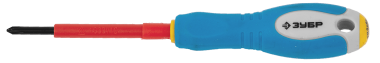 ЗУБР &quot;ПРОФИ ЭЛЕКТРИК&quot;. Отвертка Cr-V, трехкомпонент рукоятка, высоковольтная до ~1000В, PH №0, 60 мм — Официальный партнер ЗУБР в России