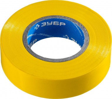 ЗУБР Электрик-20 Изолента ПВХ, напряжение до 6000В, не поддерживает горение, 20м (0,16x19мм), жёлтая, 1234-5_z02 — Официальный партнер ЗУБР в России