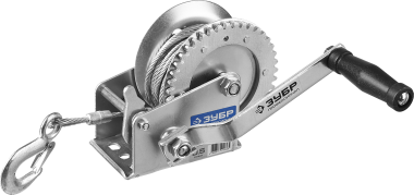 Лебедка ручная барабанная ЗУБР &quot;ПРОФЕССИОНАЛ&quot;, тяговая, тросовая, 1,1т, 8м — Официальный партнер ЗУБР в России