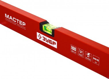 Уровень ЗУБР &quot;МАСТЕР&quot; коробчатый, крашеный, 3 ампулы, фрезерованная базовая поверхность, 100 см, 34584-100 — Официальный партнер ЗУБР в России