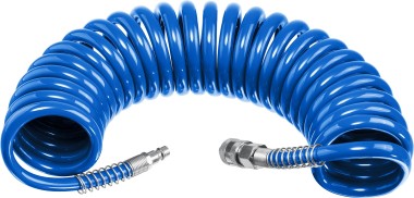 Воздушный спиральный шланг с фитингами рапид ЗУБР 5 м, 8х12 мм, 15 бар, 6472-05 Профессионал — Официальный партнер ЗУБР в России