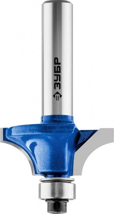 Фреза кромочная калевочная №1, D= 28,6мм, рабочая длина-12,2мм, радиус-7,95мм, хв.-8мм, d-9,5мм, ЗУБР Профессионал — Официальный партнер ЗУБР в России